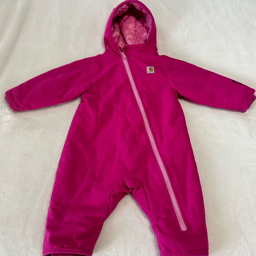 Carhartt Infant Bib Onesie Snowsuit NWOT Fuchsia size 6 mos.